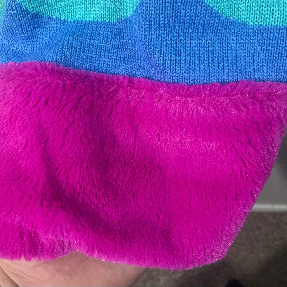 Trolls World Tour Trolls Girl's Poppy Sweater Knit Dress (Blue/Pink, 7-8) - Picture 9 of 14